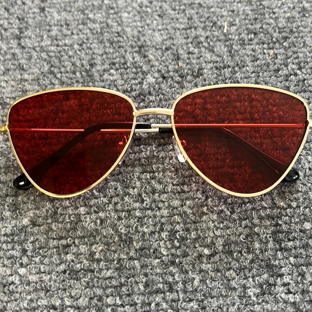 Sahara Sunnies Greek Sunglasses Red lenses w/ gold colored alloy frames
